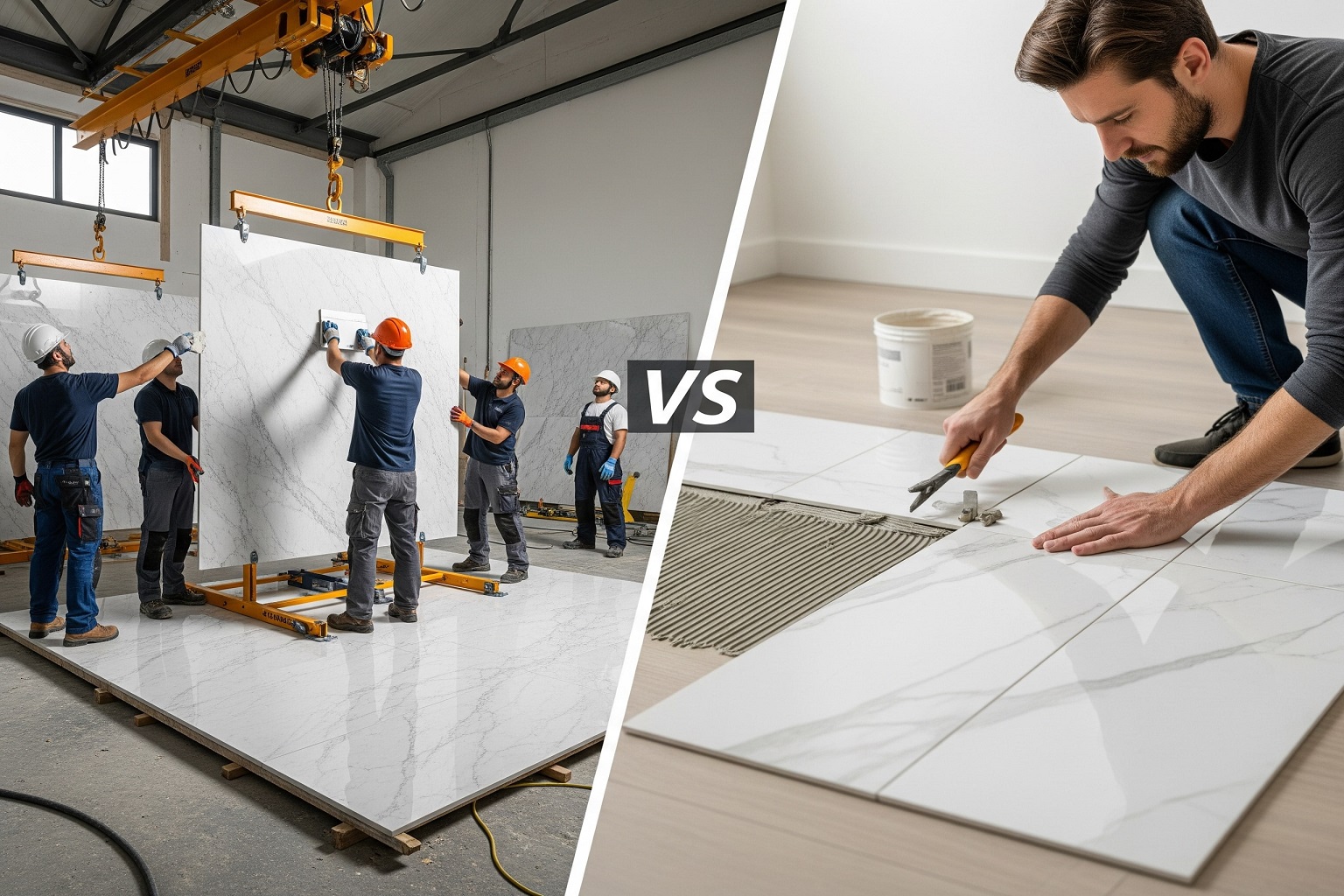 Installation Process: Real Marble vs Fake Marble
