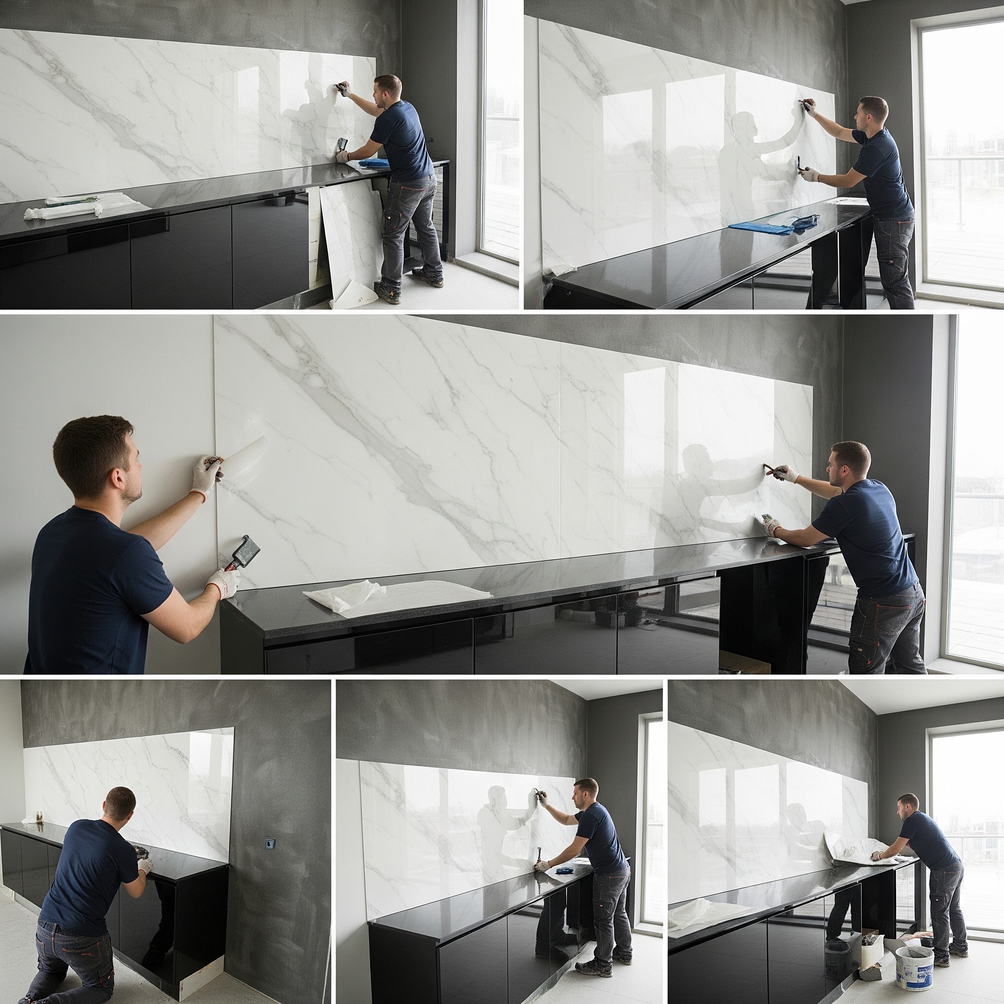 Installation marble sheet