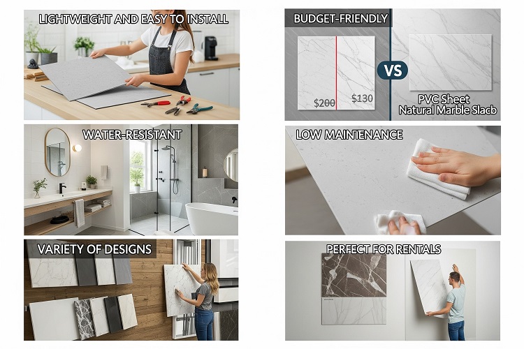 Key Advantages of PVC marble sheets 